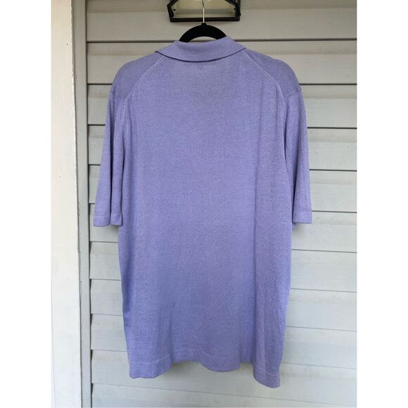 Bachrach Lavender Purple Knit Italian Polo Size Large - Picture 3 of 5